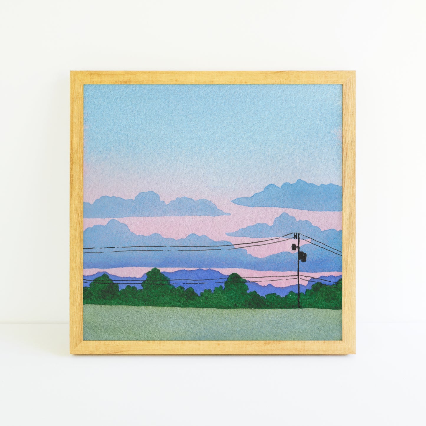 Purple and Pink Sunset - Watercolor Sky Art Print