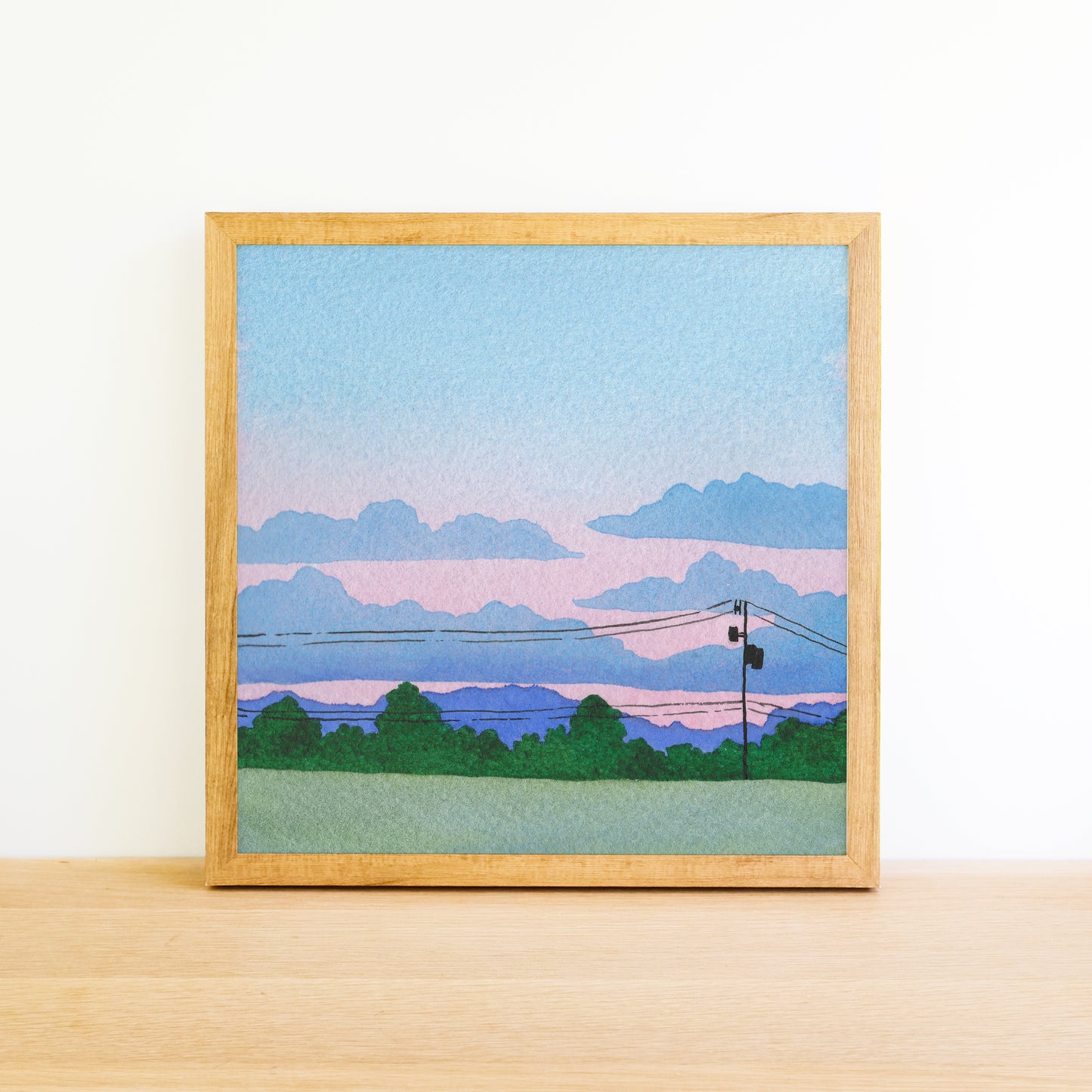 Purple and Pink Sunset - Watercolor Sky Art Print