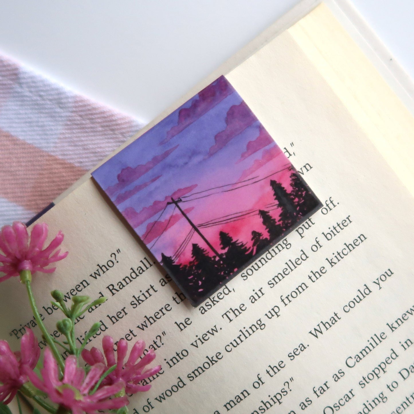 Purple and Pink Sunset Sky - Magnetic Bookmark