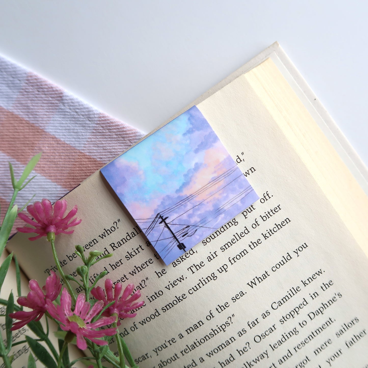 Purple Clouds and Powerlines - Magnetic Bookmark