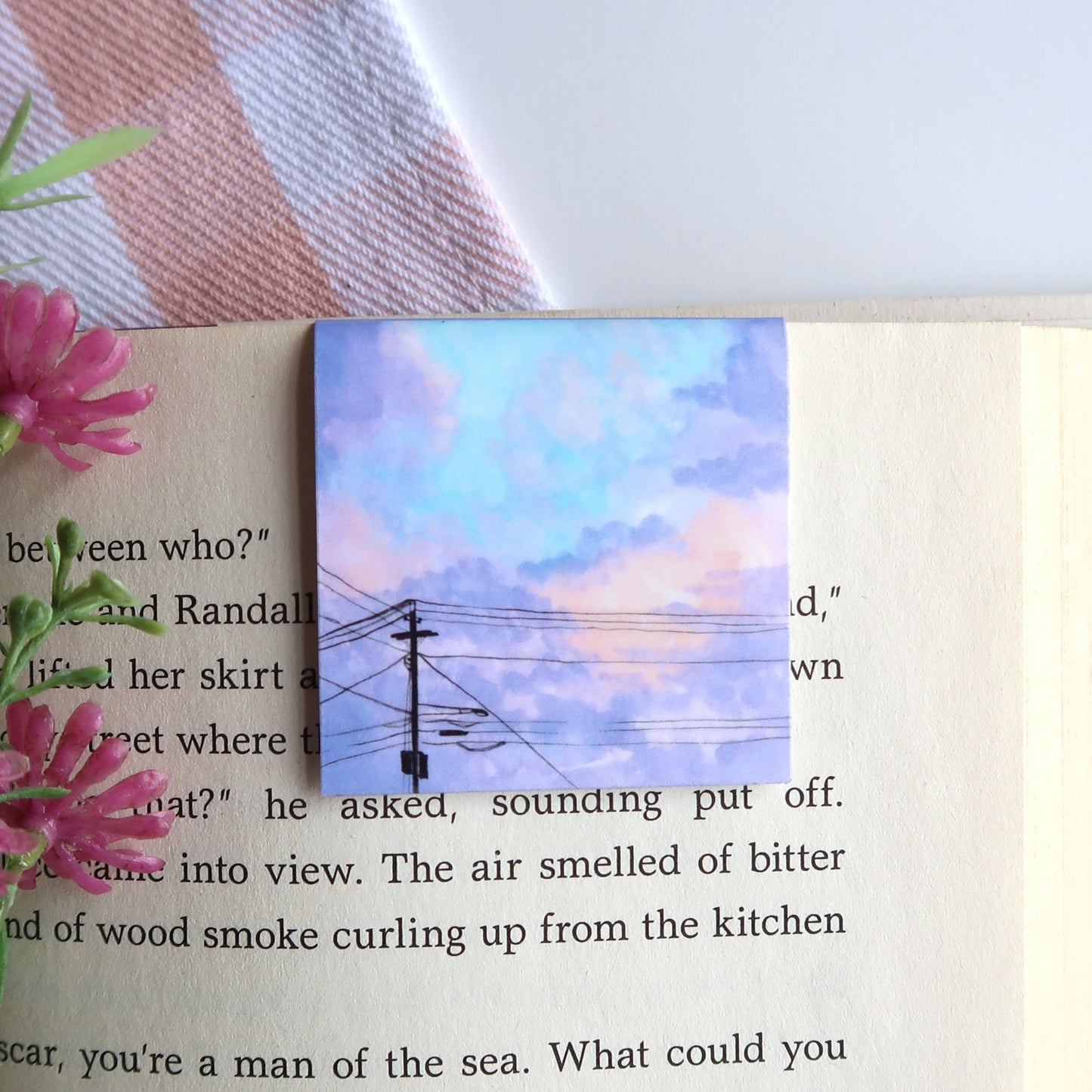Purple Clouds and Powerlines - Magnetic Bookmark