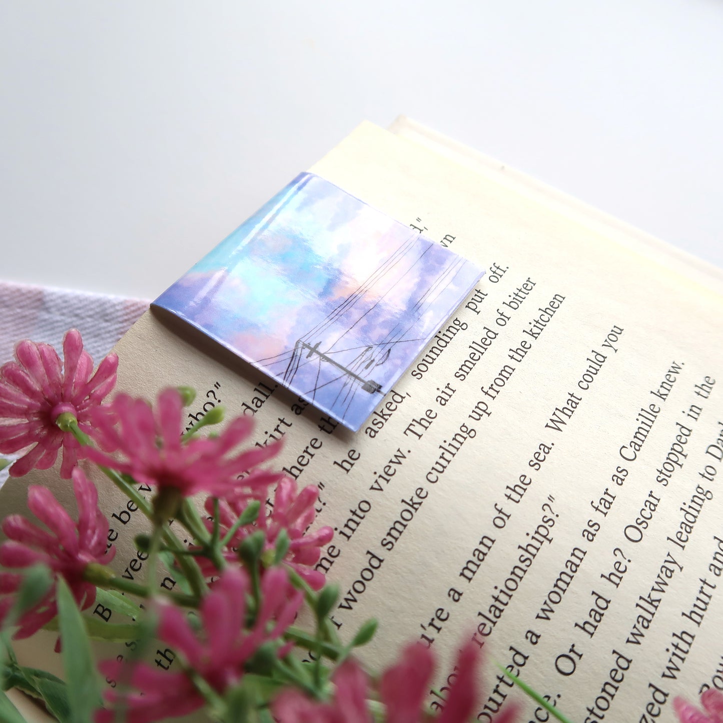 Purple Clouds and Powerlines - Magnetic Bookmark