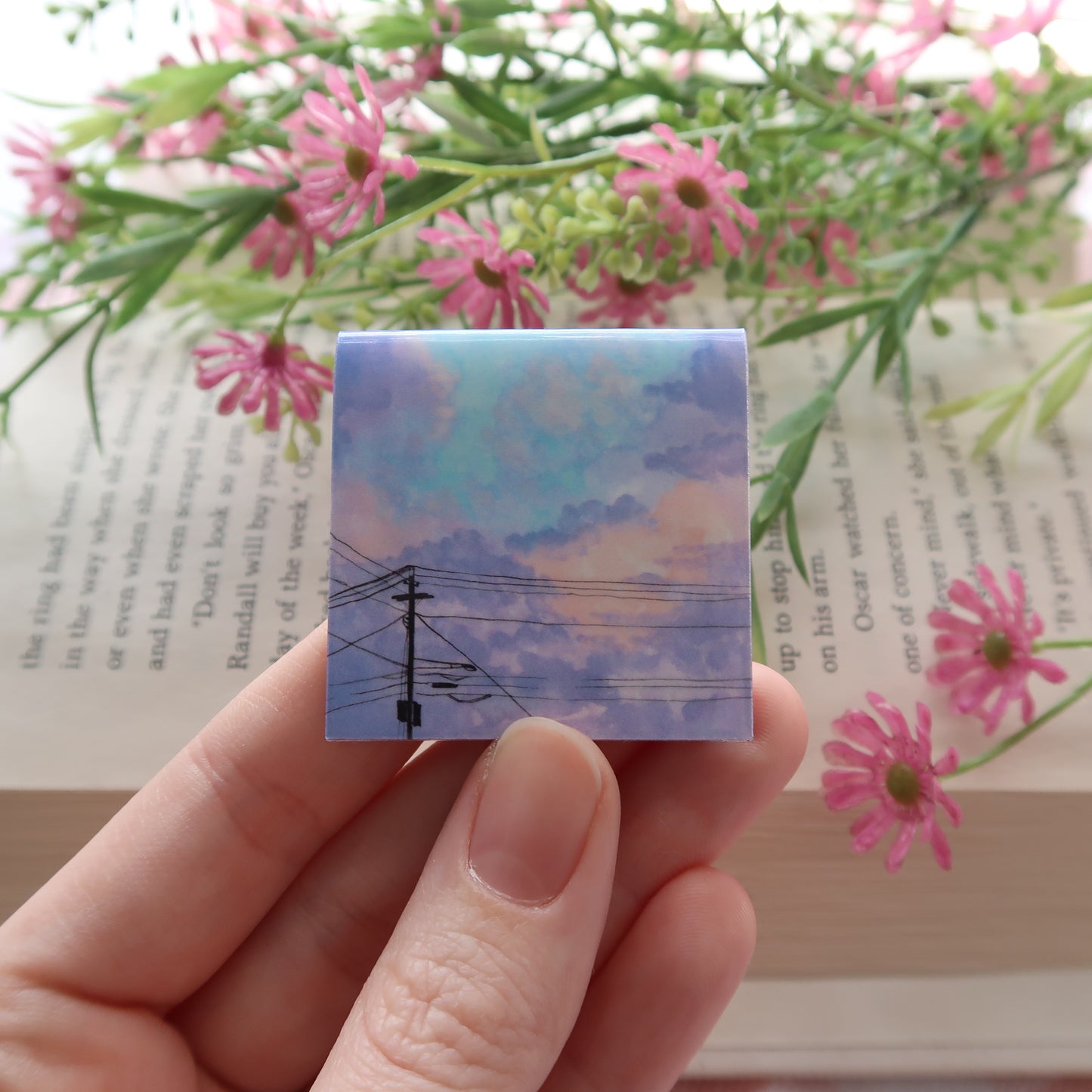 Purple Clouds and Powerlines - Magnetic Bookmark