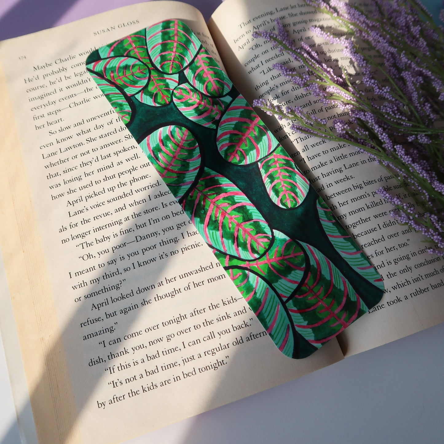 Red Prayer Plant Botanical Bookmark