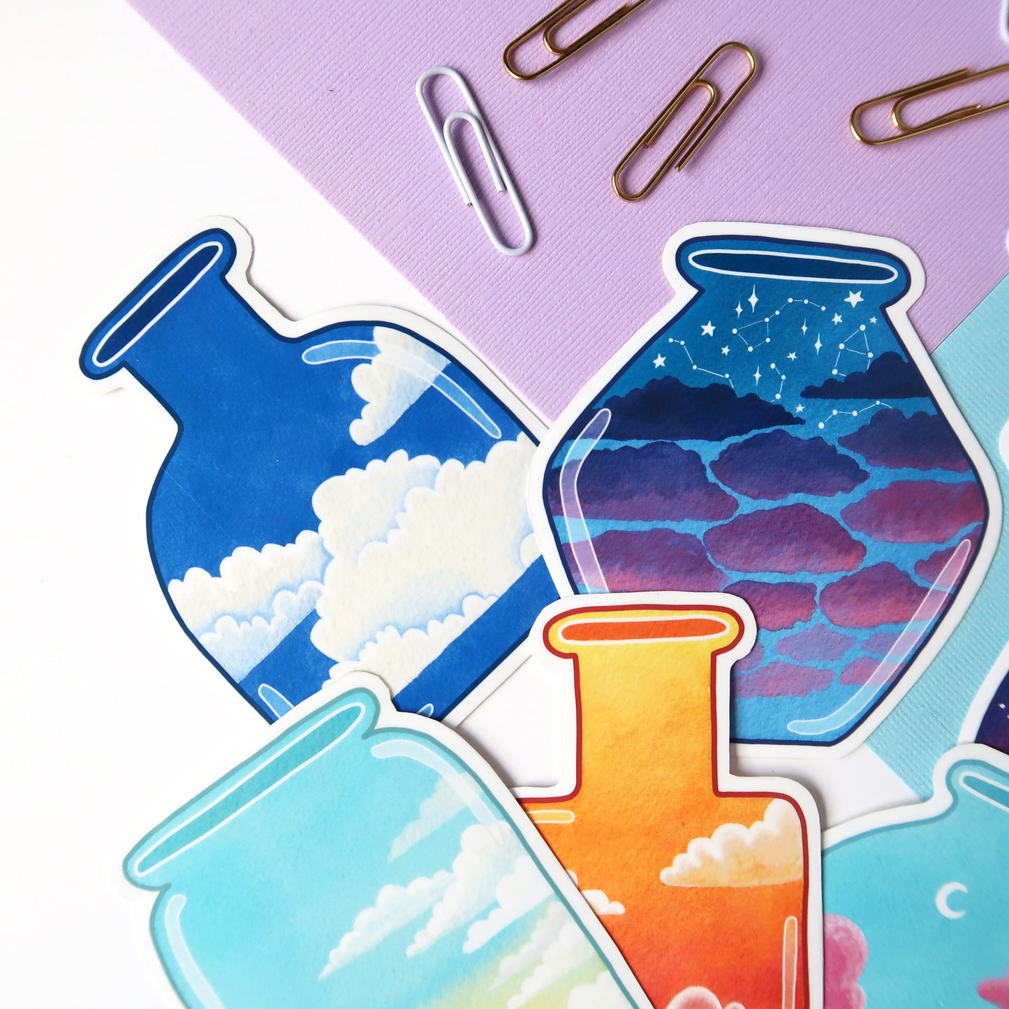 Constellation Night Sky Jar Glossy Vinyl Die Cut Sticker