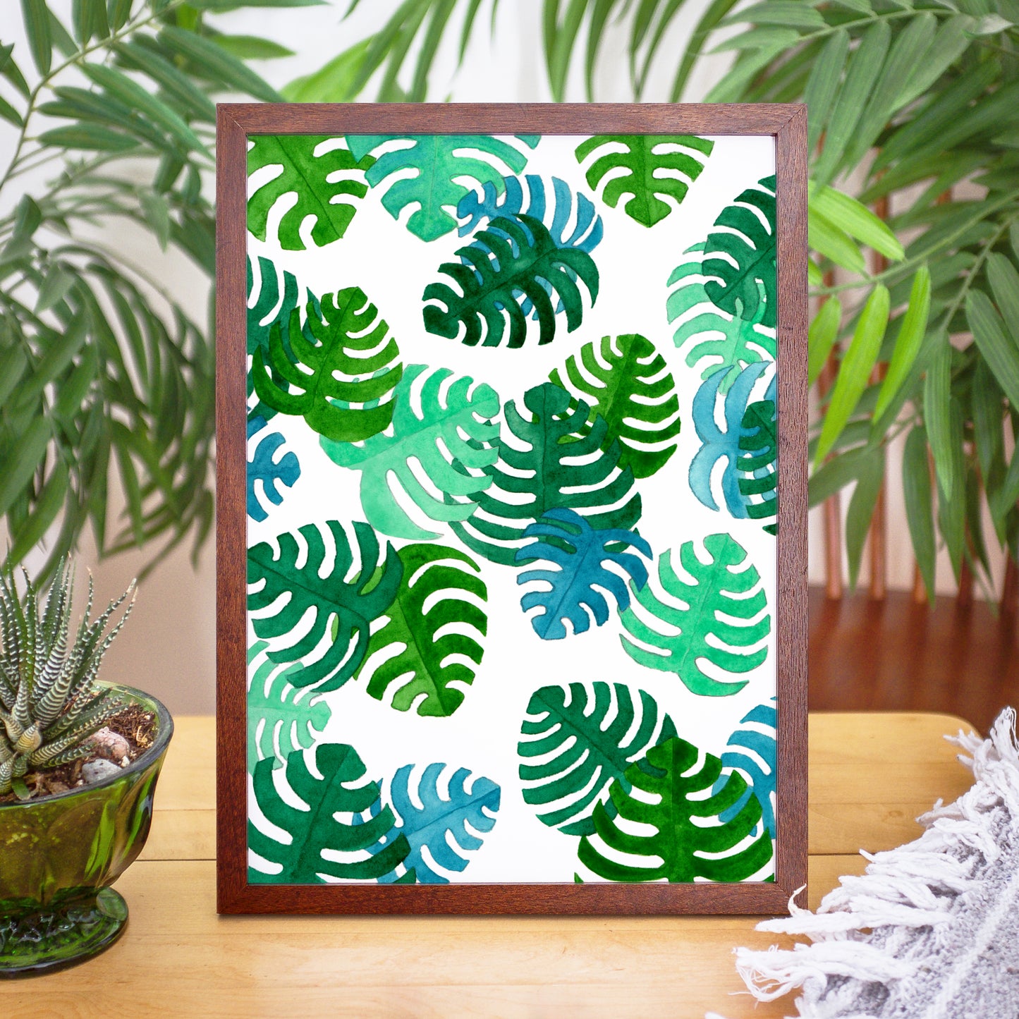 Monstera Deliciosa Small - Watercolor Plant Art Print