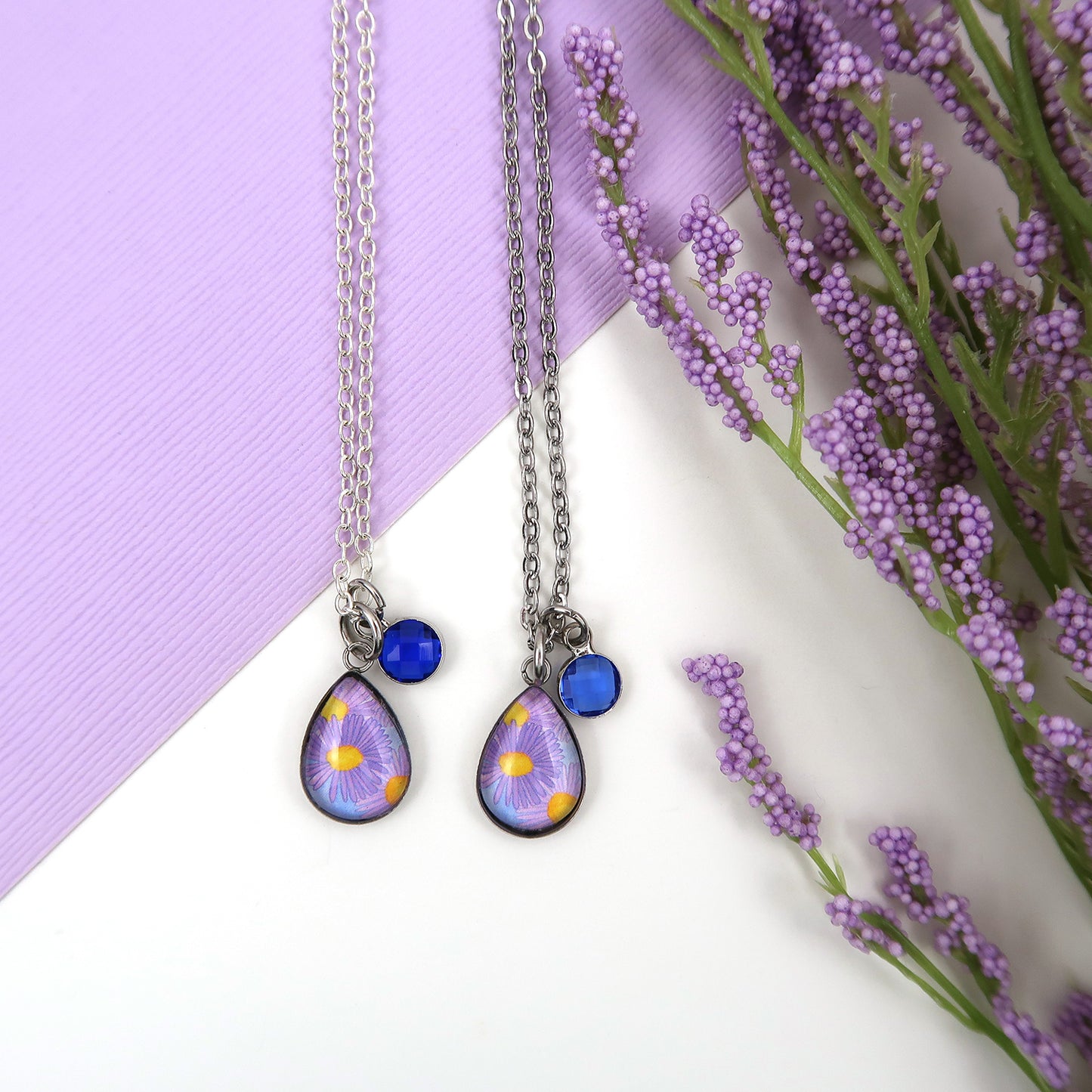 September Birth Flower Necklace - Asters