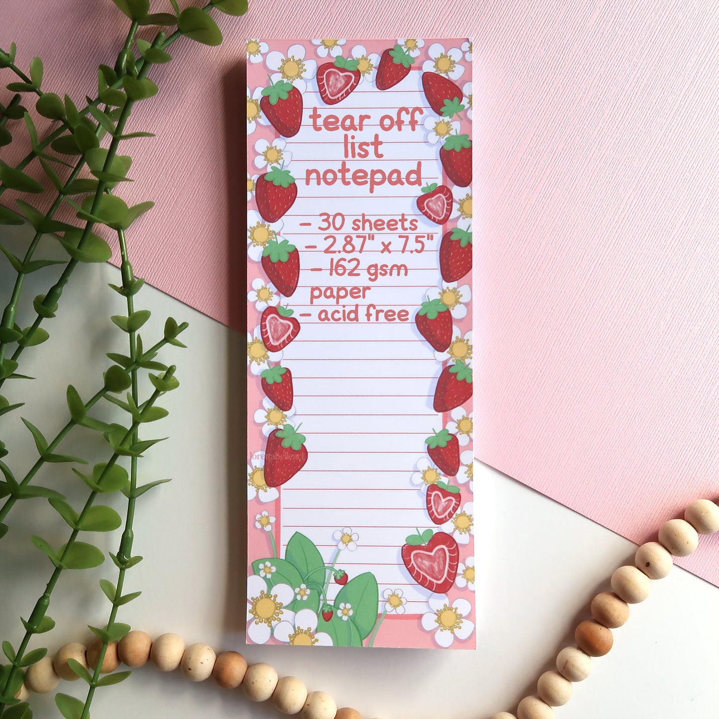 Strawberries To Do List Notepad - Stationery