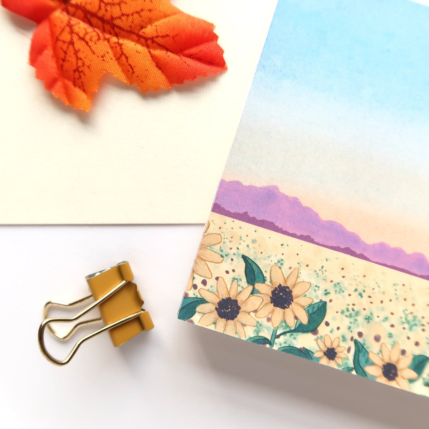 Sunflower Field Square Notepad - Stationery