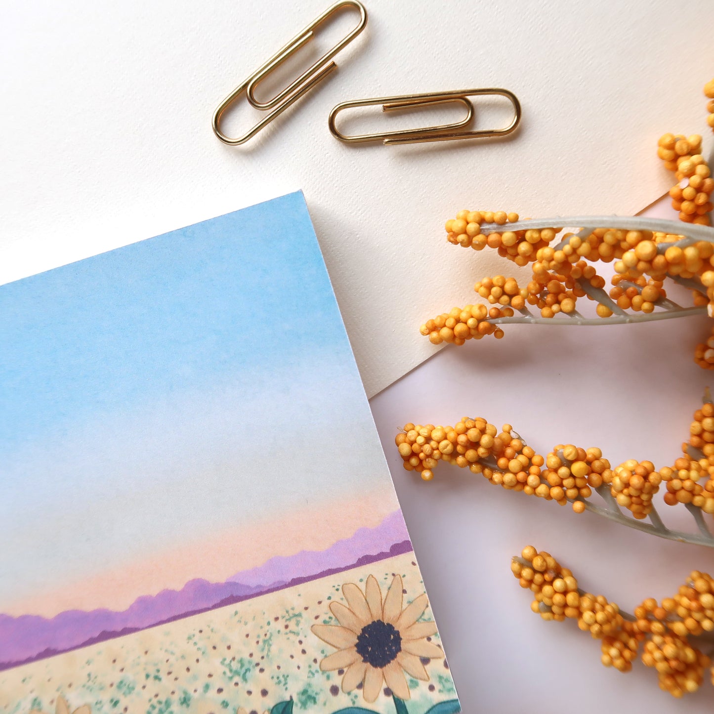 Sunflower Field Square Notepad - Stationery