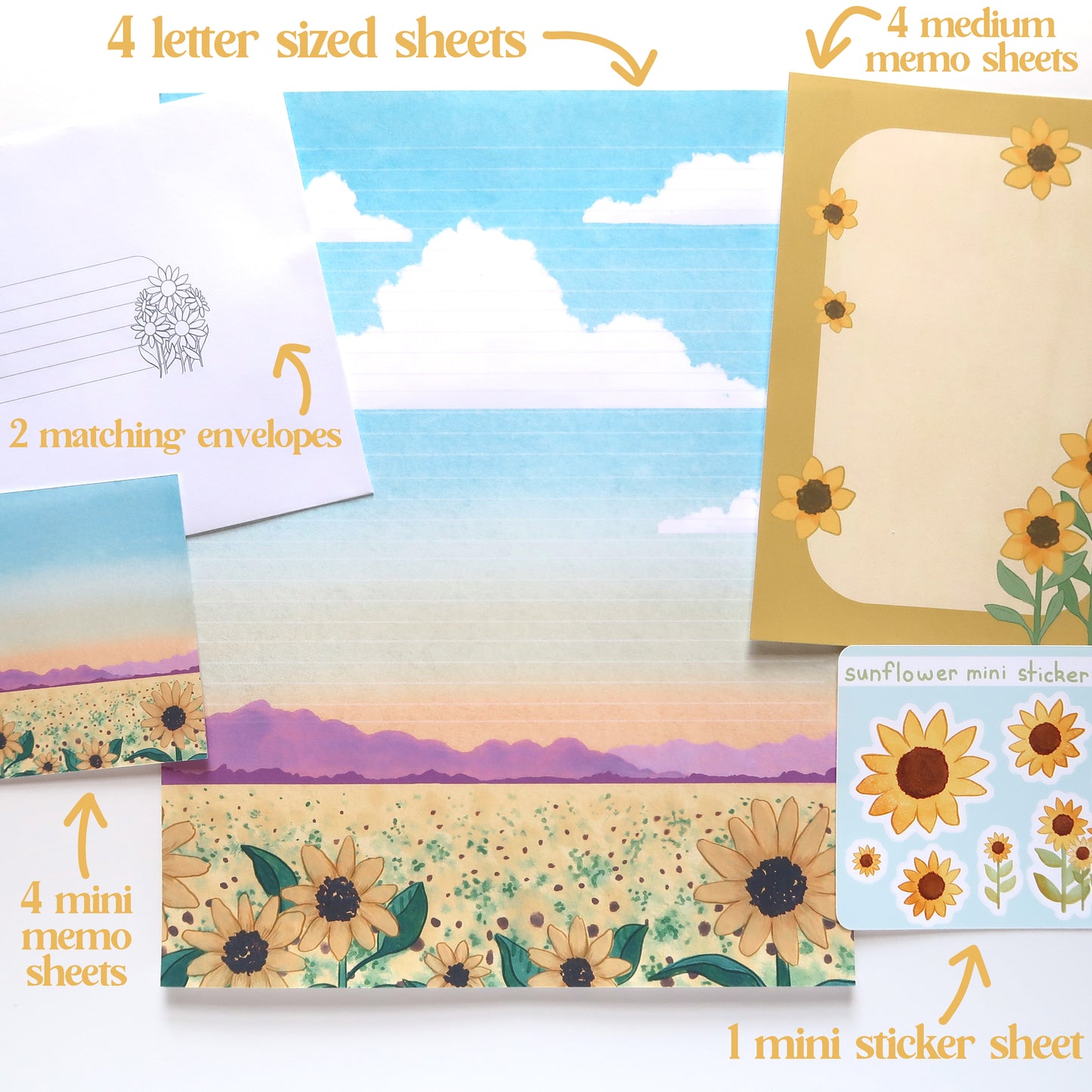 Sunflowers Letter Writing Set - Stationery