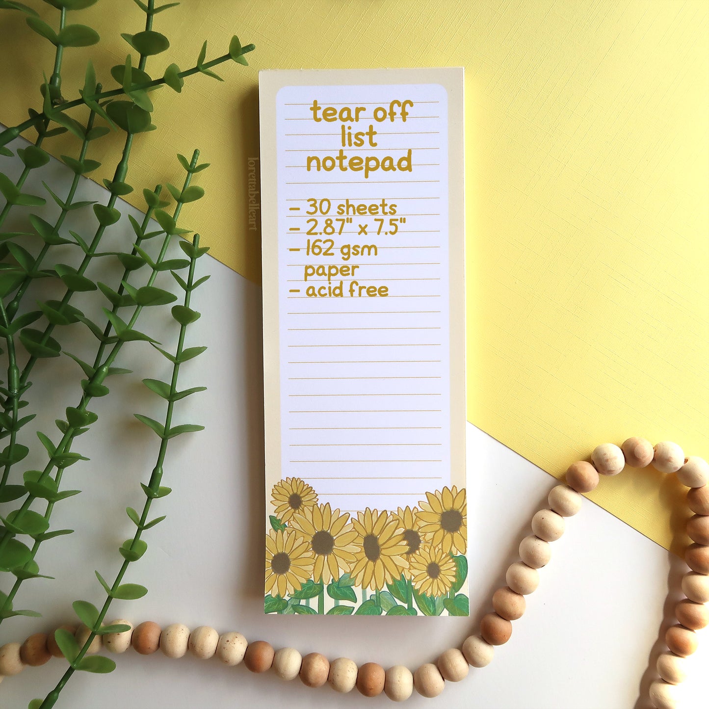 Sunflowers To Do List Notepad - Stationery