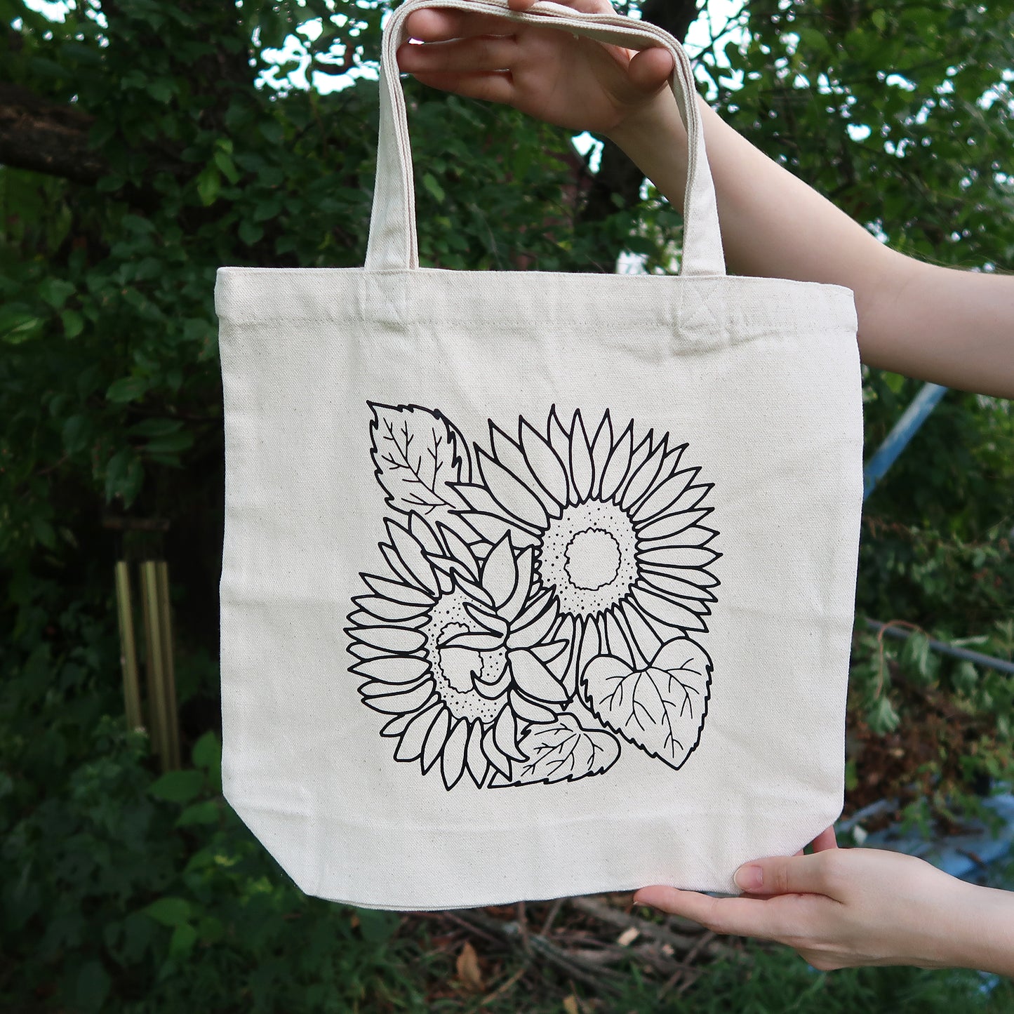 Sunflowers Minimalist Canvas Tote Bag - No Pockets