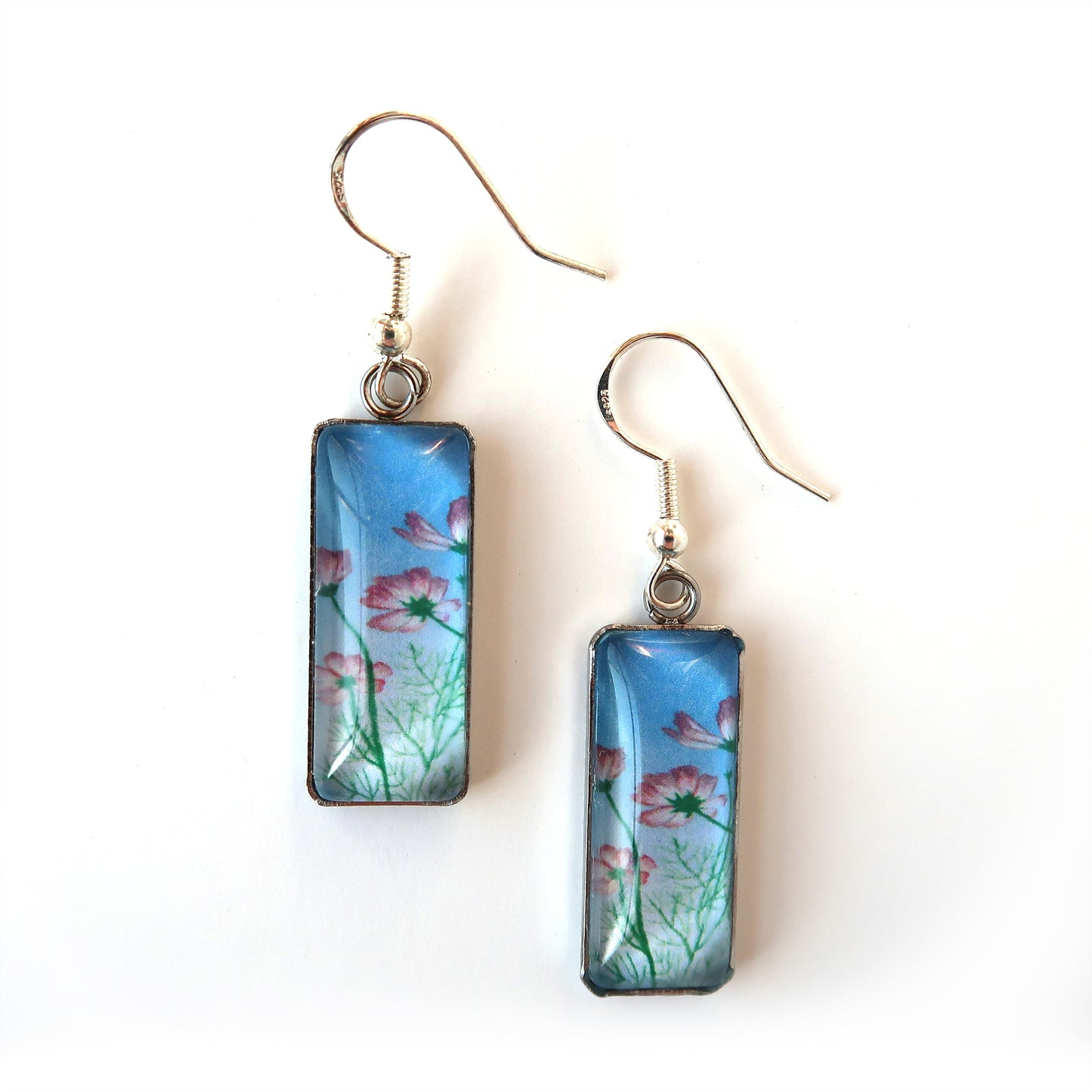 Tiny Cosmos Rectangle Dangle Earrings
