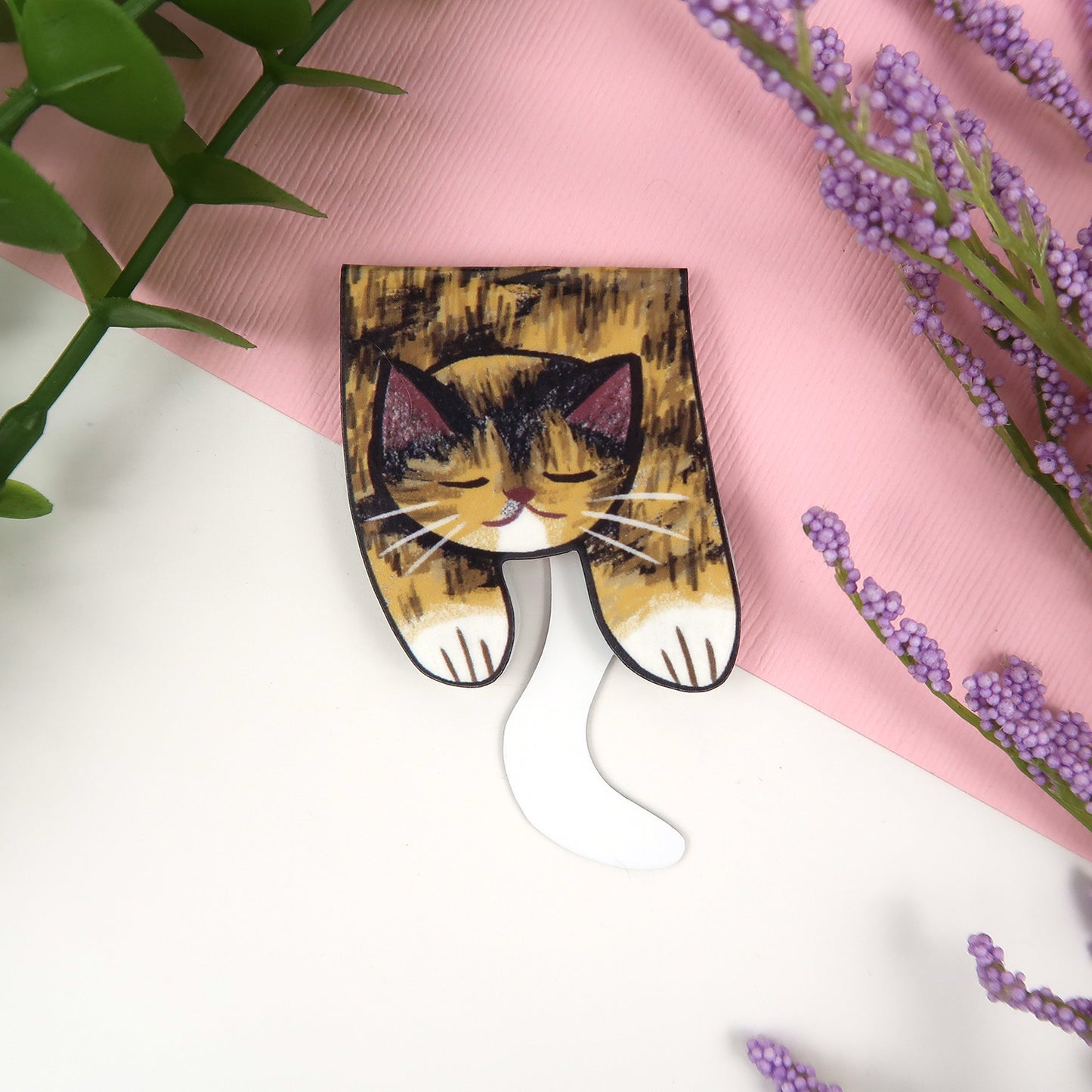 Tortiseshell Cat Foldover - Magnetic Bookmark