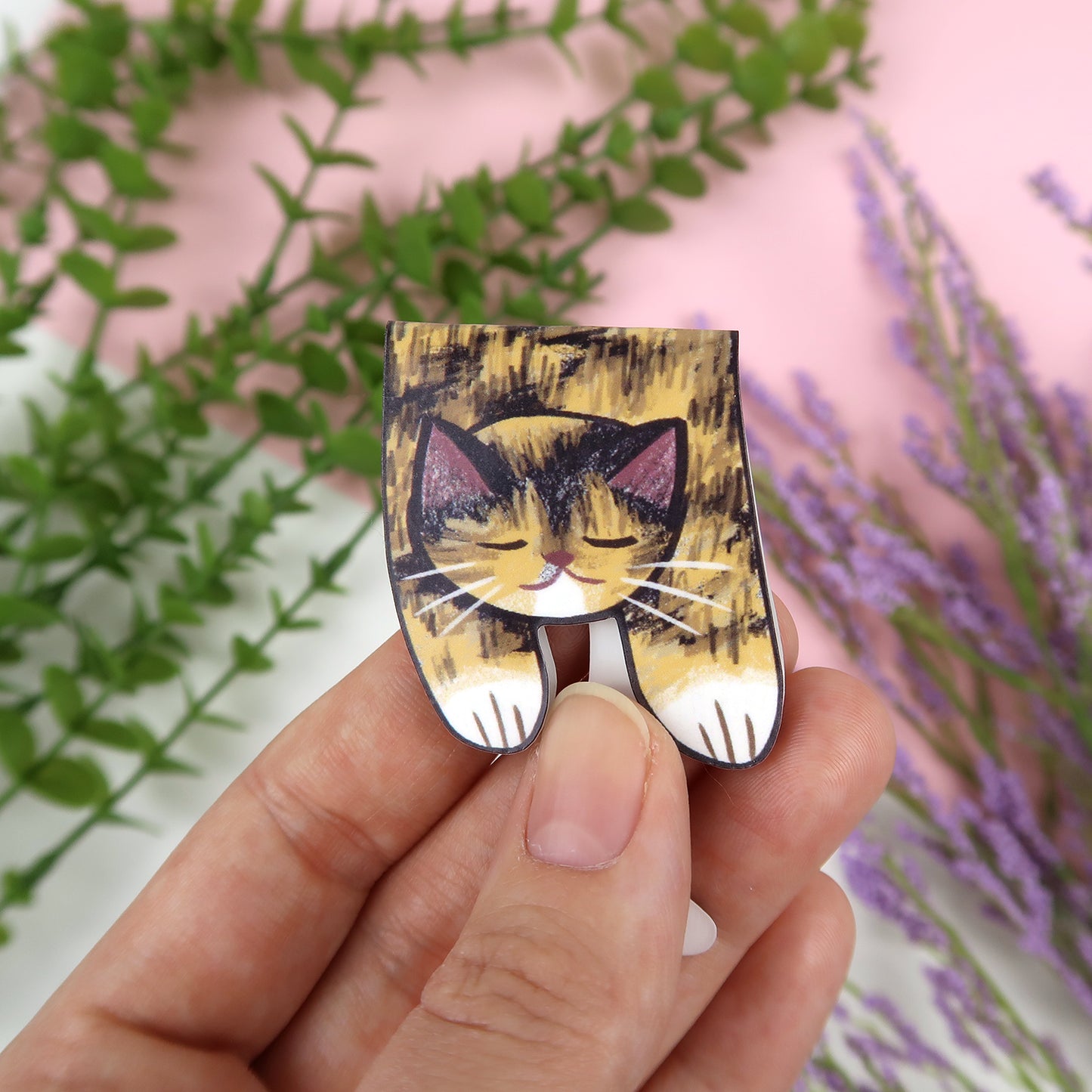 Tortiseshell Cat Foldover - Magnetic Bookmark