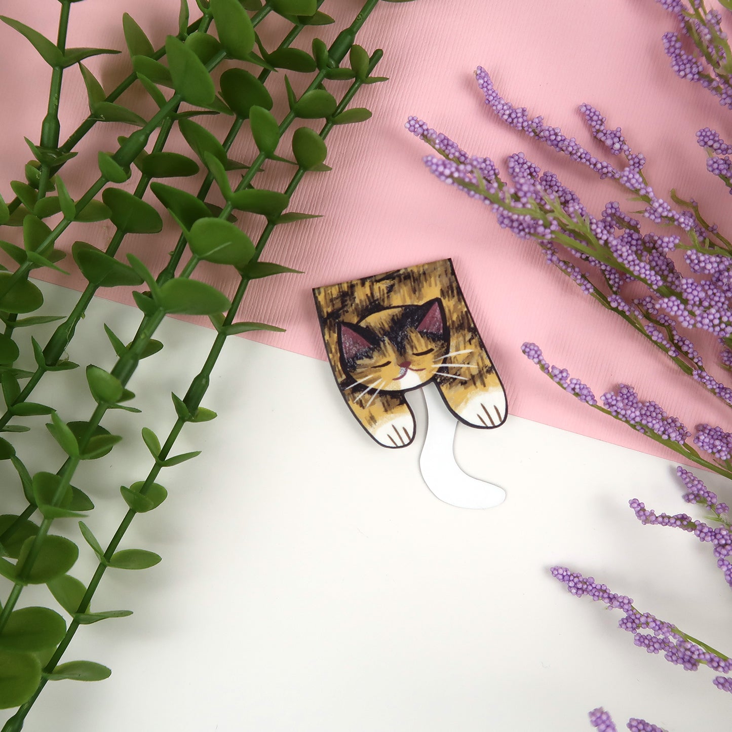 Tortiseshell Cat Foldover - Magnetic Bookmark
