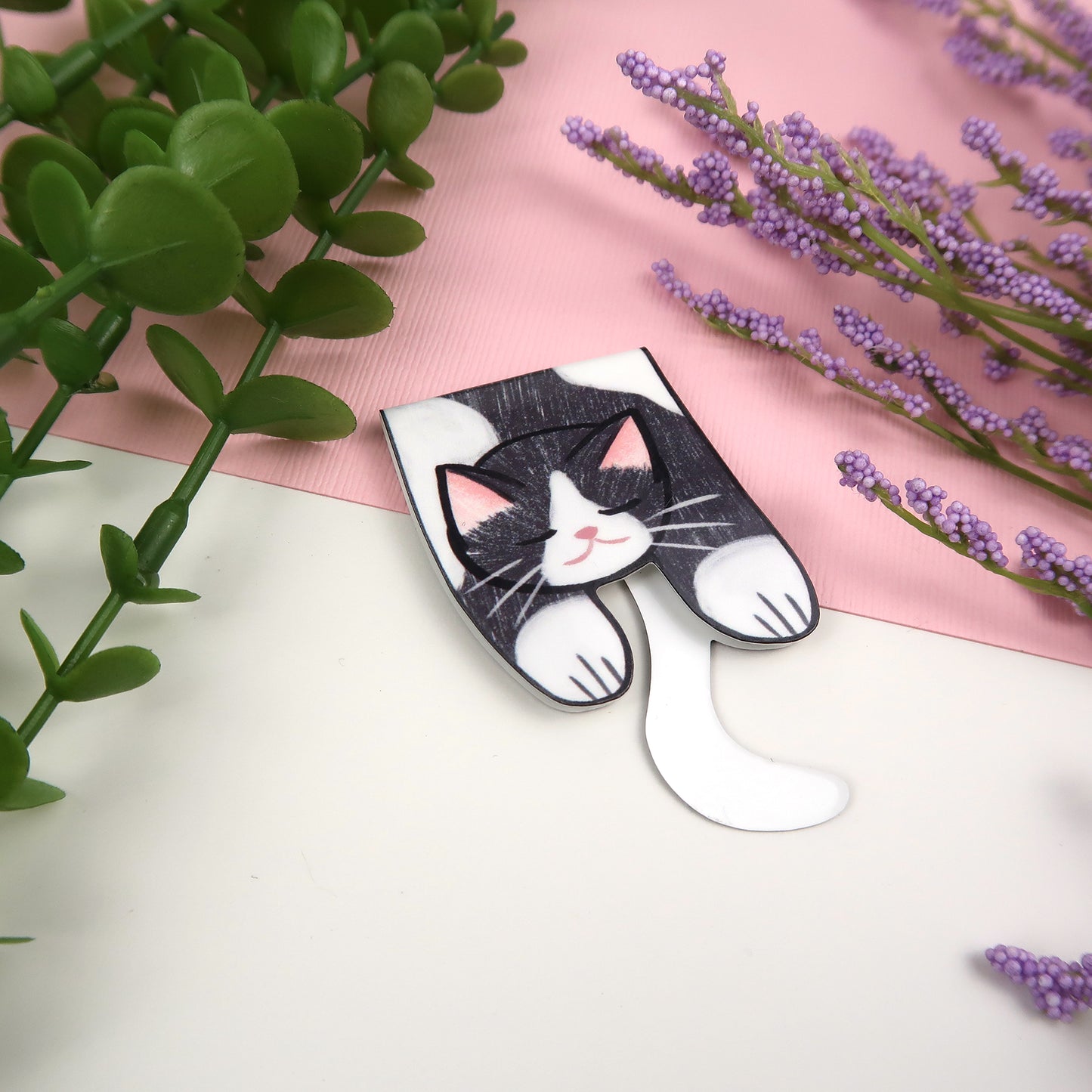 Tuxedo Cat Foldover - Magnetic Bookmark
