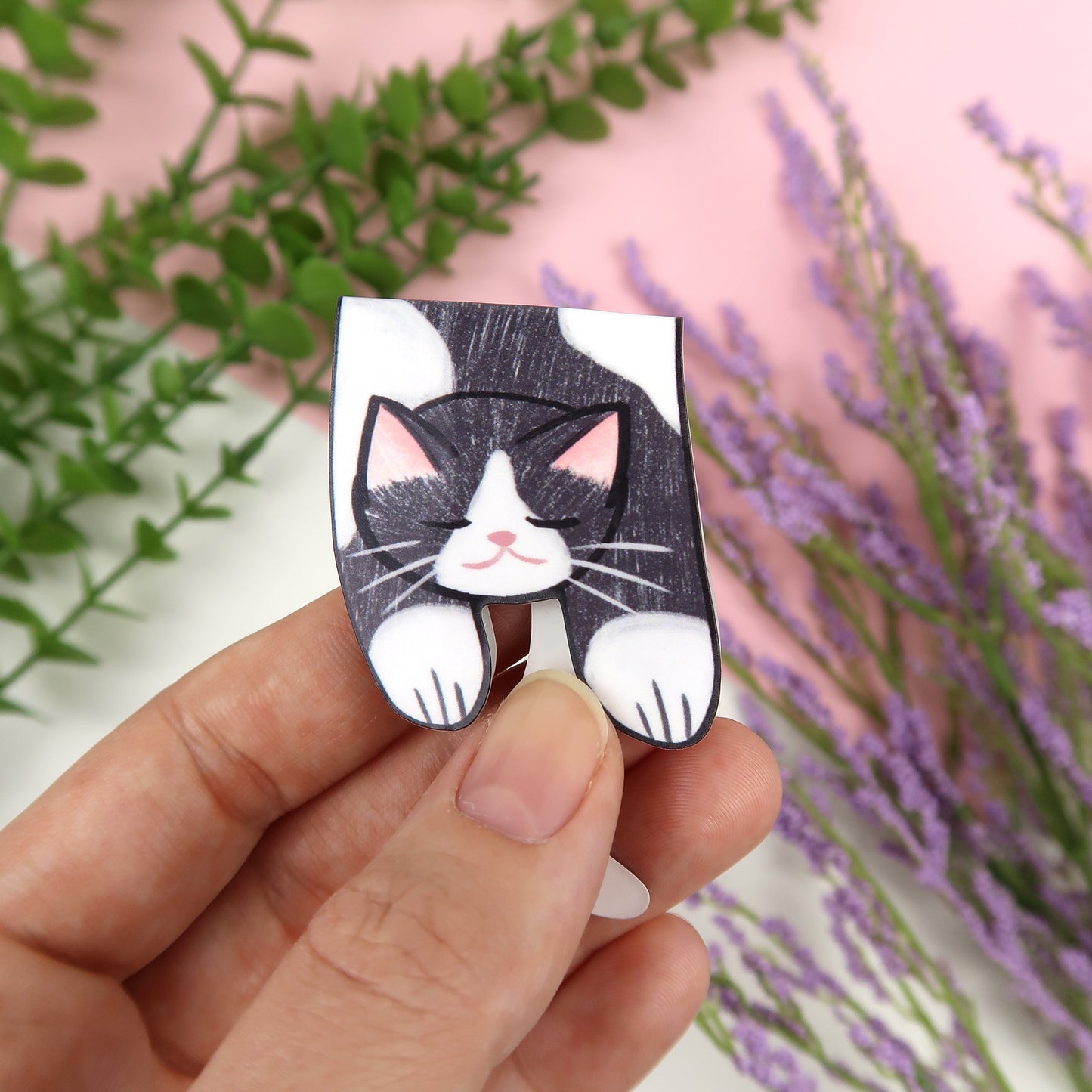 Tuxedo Cat Foldover - Magnetic Bookmark