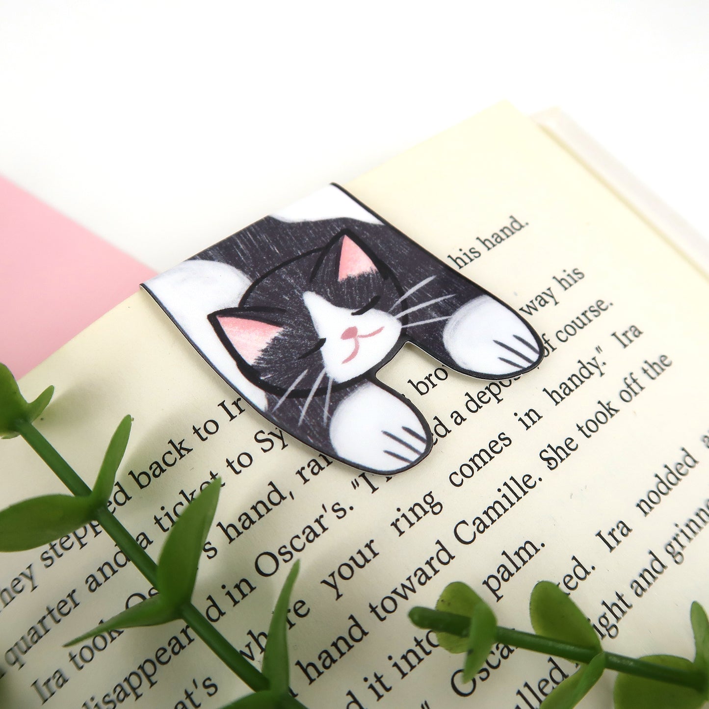 Tuxedo Cat Foldover - Magnetic Bookmark