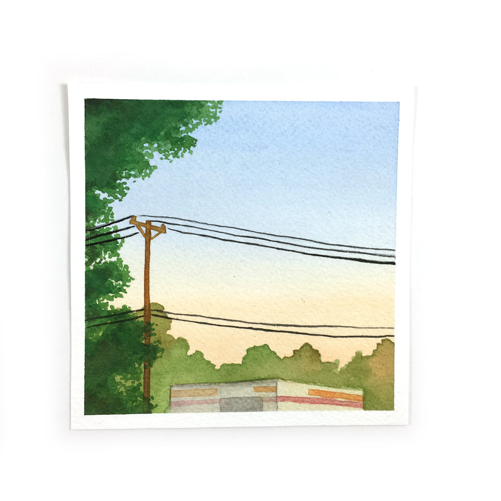 Warm Toned Sunset - Original Watercolor Painting Inktober Day 26