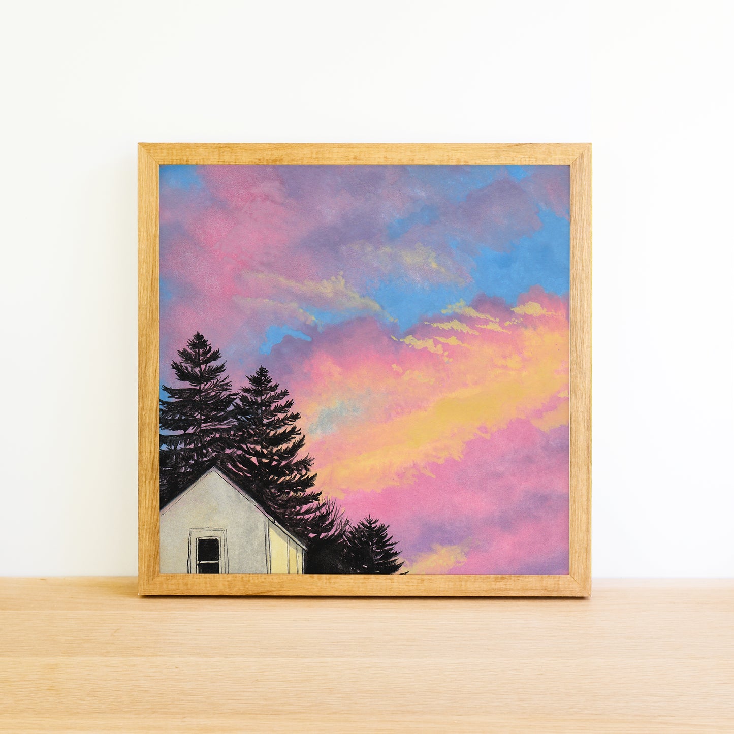 Bright Colorful Sunset - Watercolor Art Print