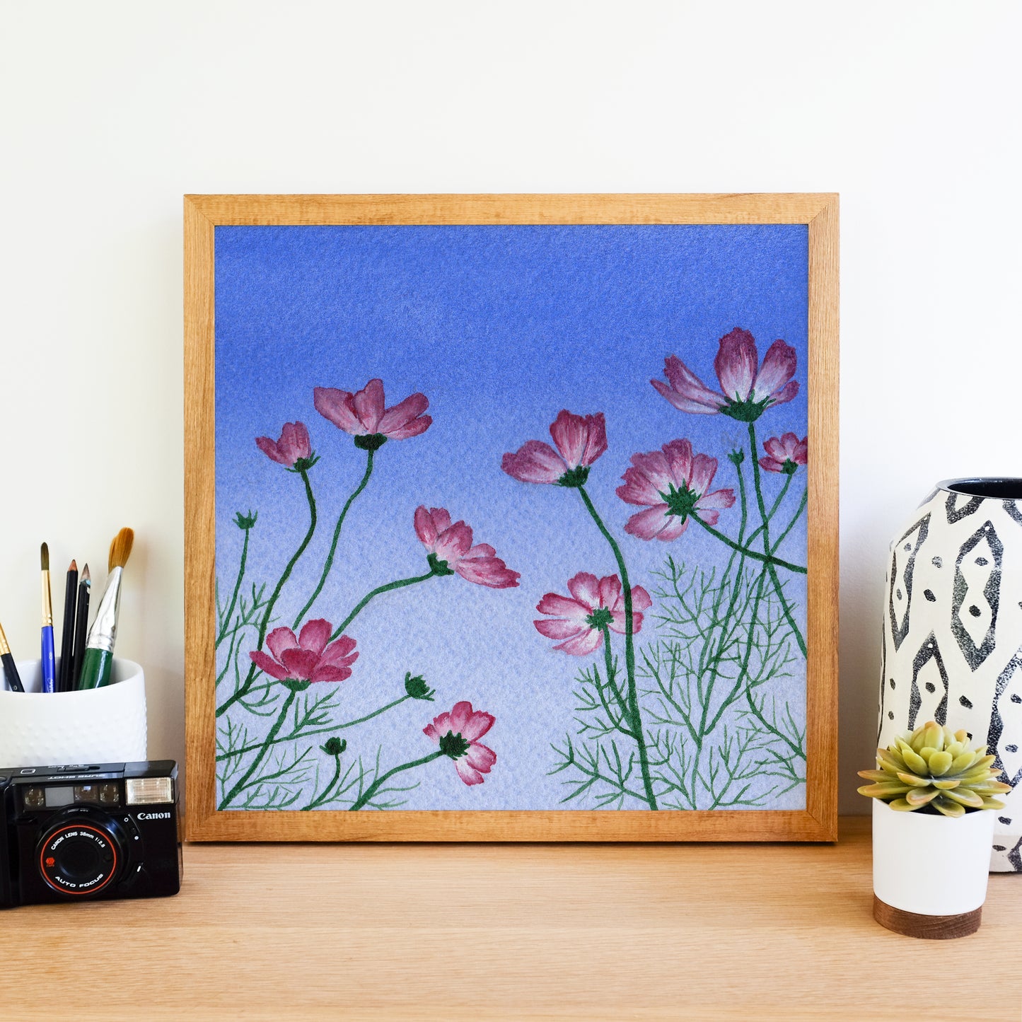 Cosmos at Sunset - Watercolor Sky Art Print