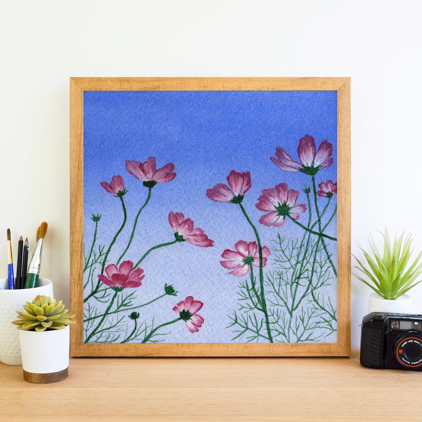 Cosmos at Sunset - Watercolor Sky Art Print