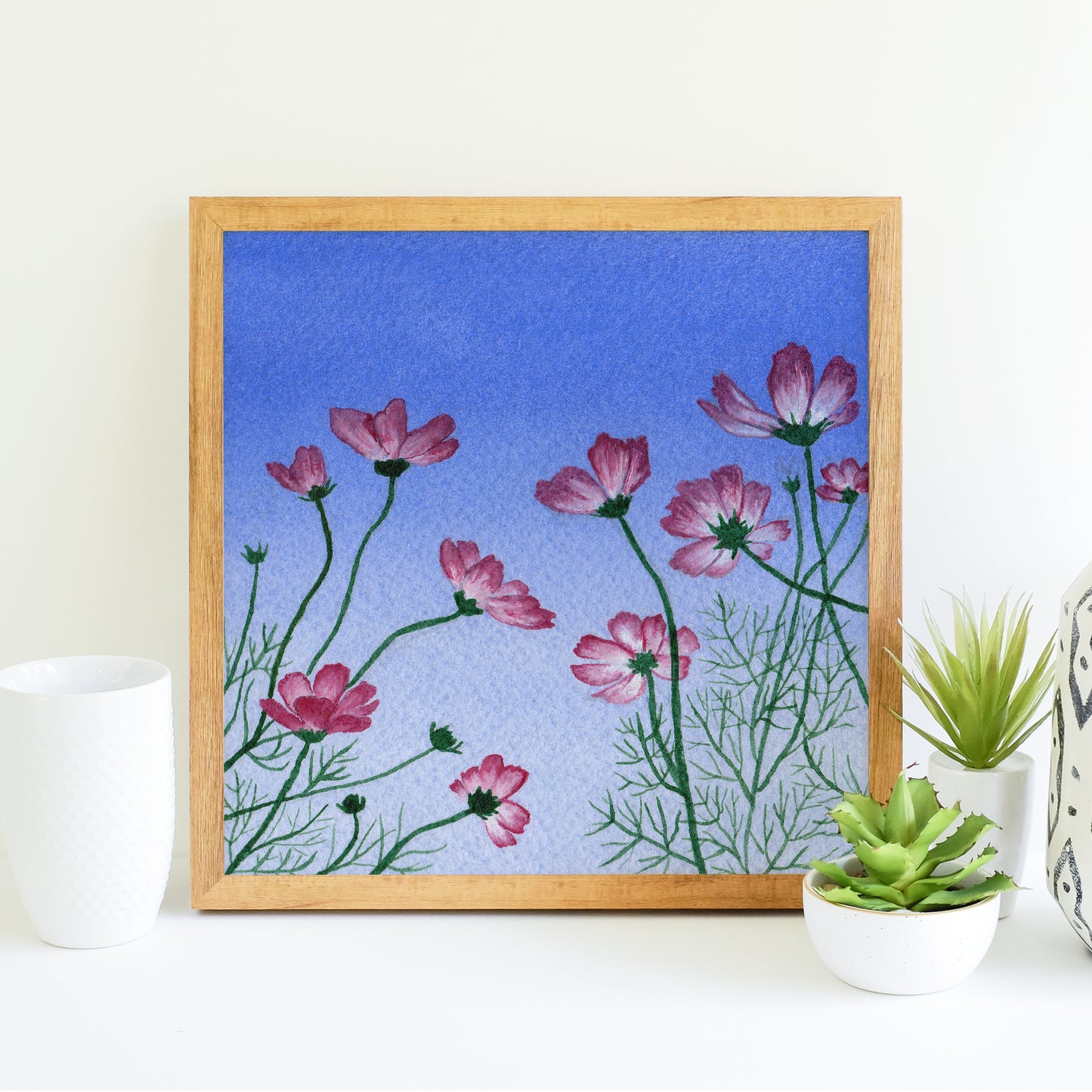 Cosmos at Sunset - Watercolor Sky Art Print