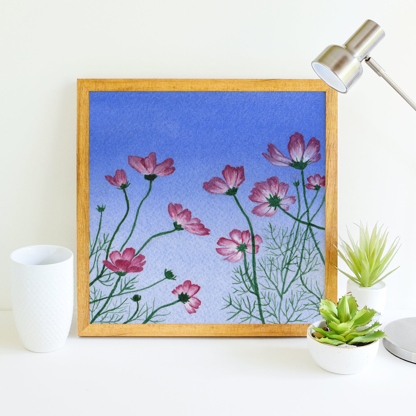 Cosmos at Sunset - Watercolor Sky Art Print
