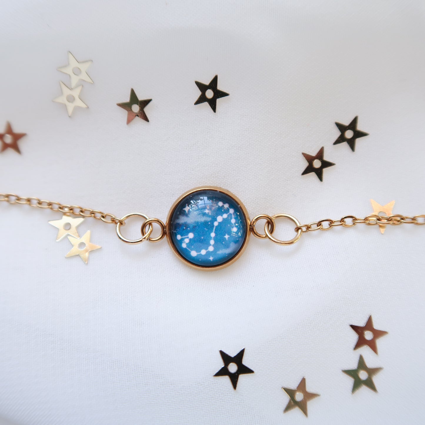 Zodiac Constellation Glass Pendant Necklace