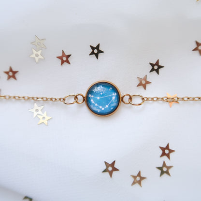 Zodiac Constellation Glass Pendant Necklace