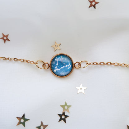 Zodiac Constellation Glass Pendant Necklace