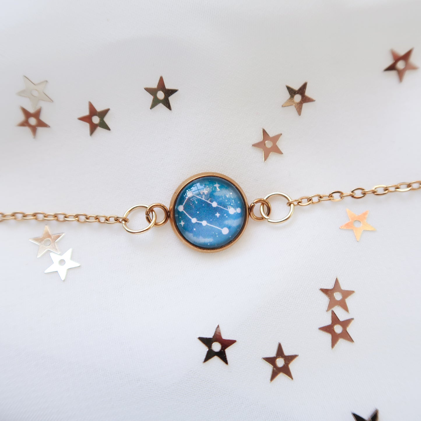 Zodiac Constellation Glass Pendant Necklace