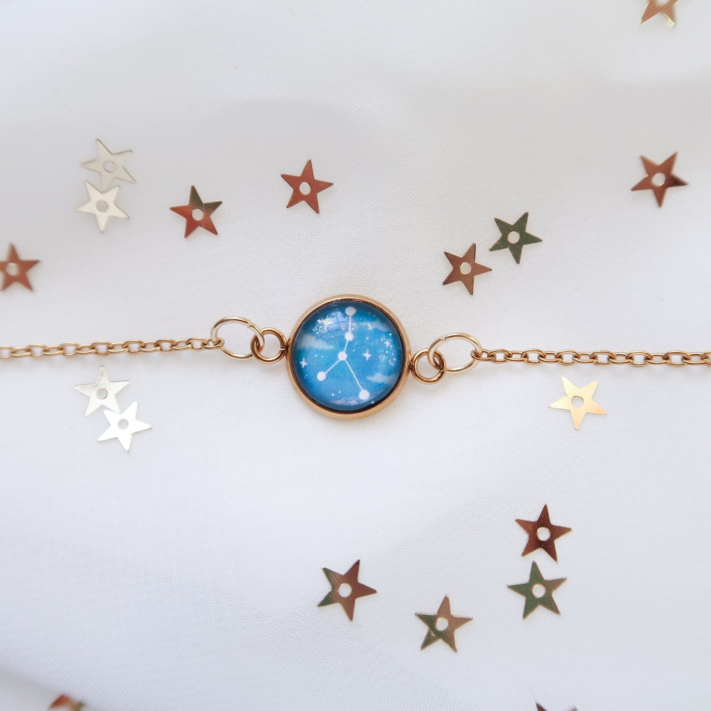 Zodiac Constellation Glass Pendant Necklace