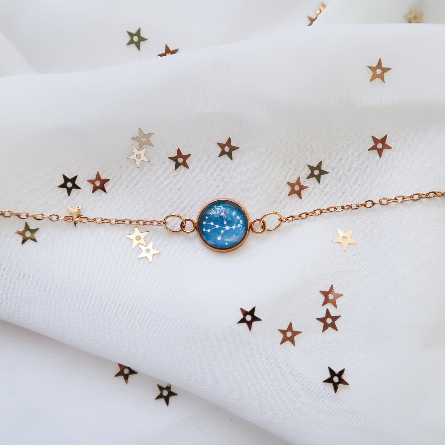 Zodiac Constellation Glass Pendant Necklace