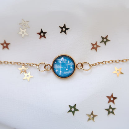 Zodiac Constellation Glass Pendant Necklace