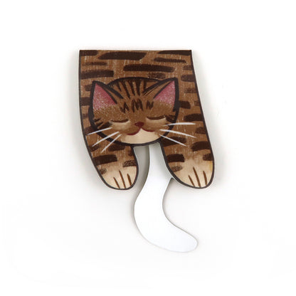 Brown and Black Tabby Cat Foldover - Magnetic Bookmark