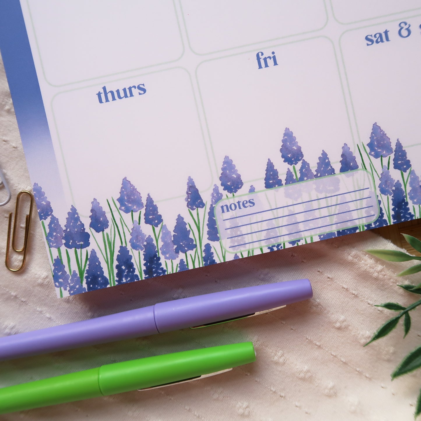 Grape Hyacinths Weekly Planner - Stationery