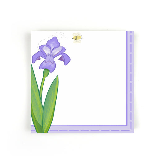 Iris and Bumblebee Square Notepad - Stationery