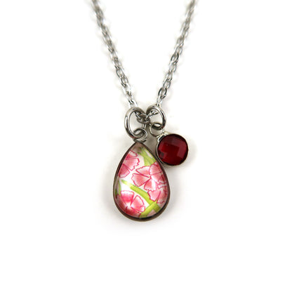 January Birth Flower Necklace - Carnations