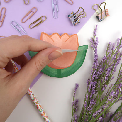 Orange Tulip Shaped Memopad - Stationery