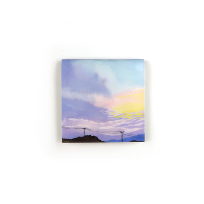 Pastel Mountain Sunset - Magnetic Bookmark