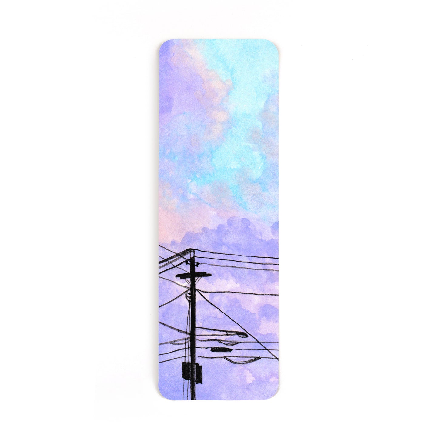 Purple Clouds and Powerlines Sky Bookmark