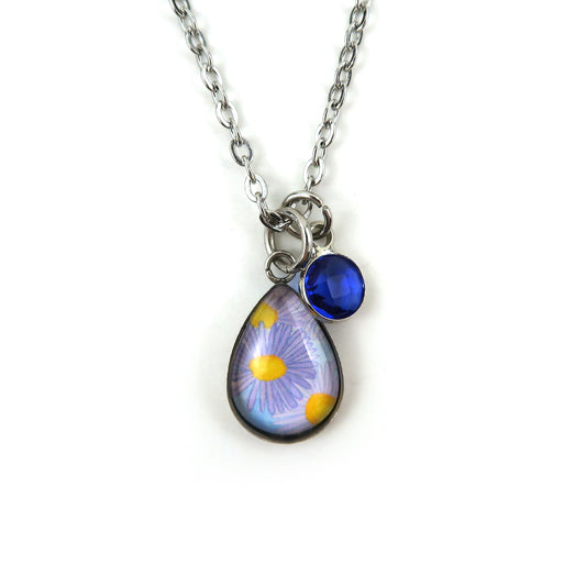 September Birth Flower Necklace - Asters