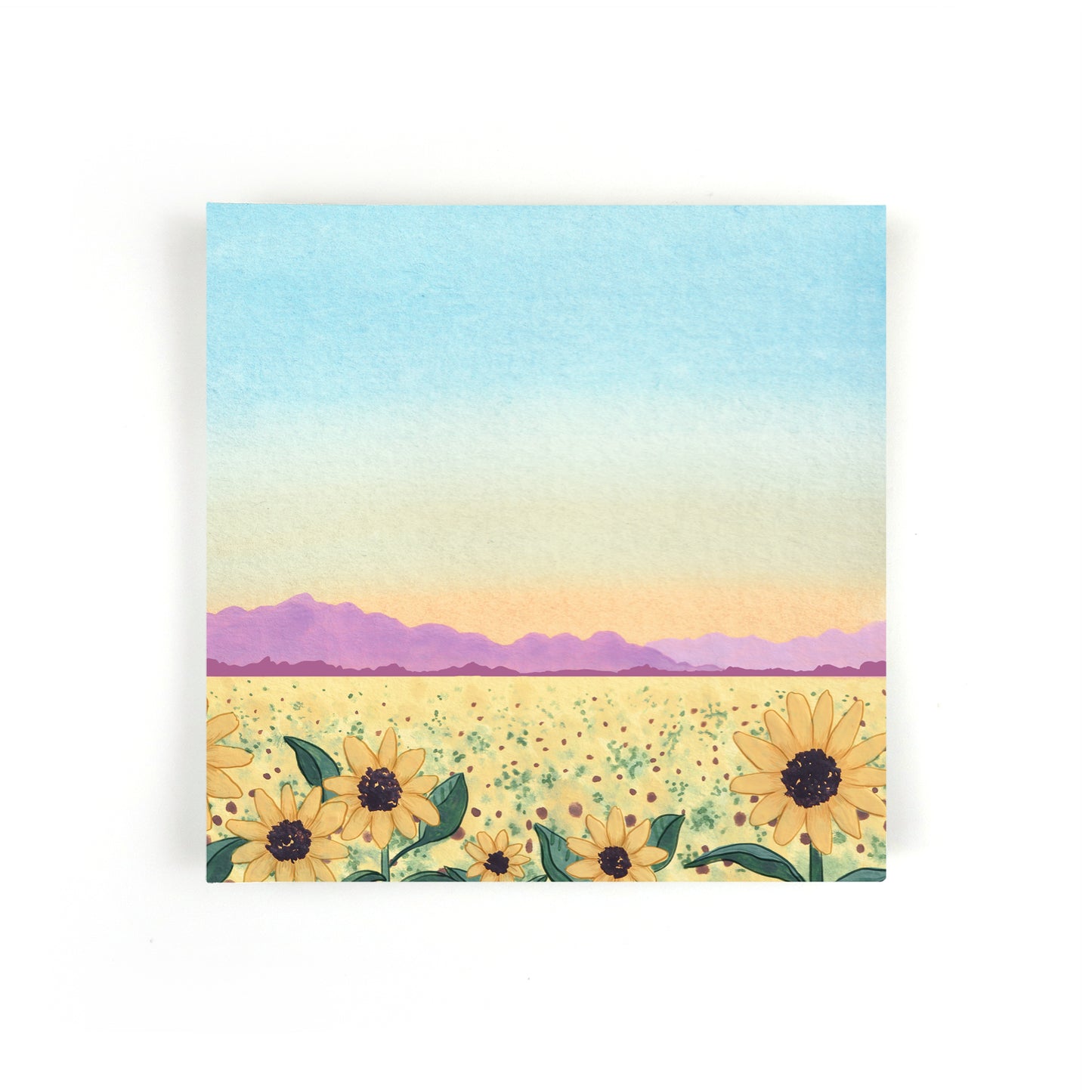 Sunflower Field Square Notepad - Stationery