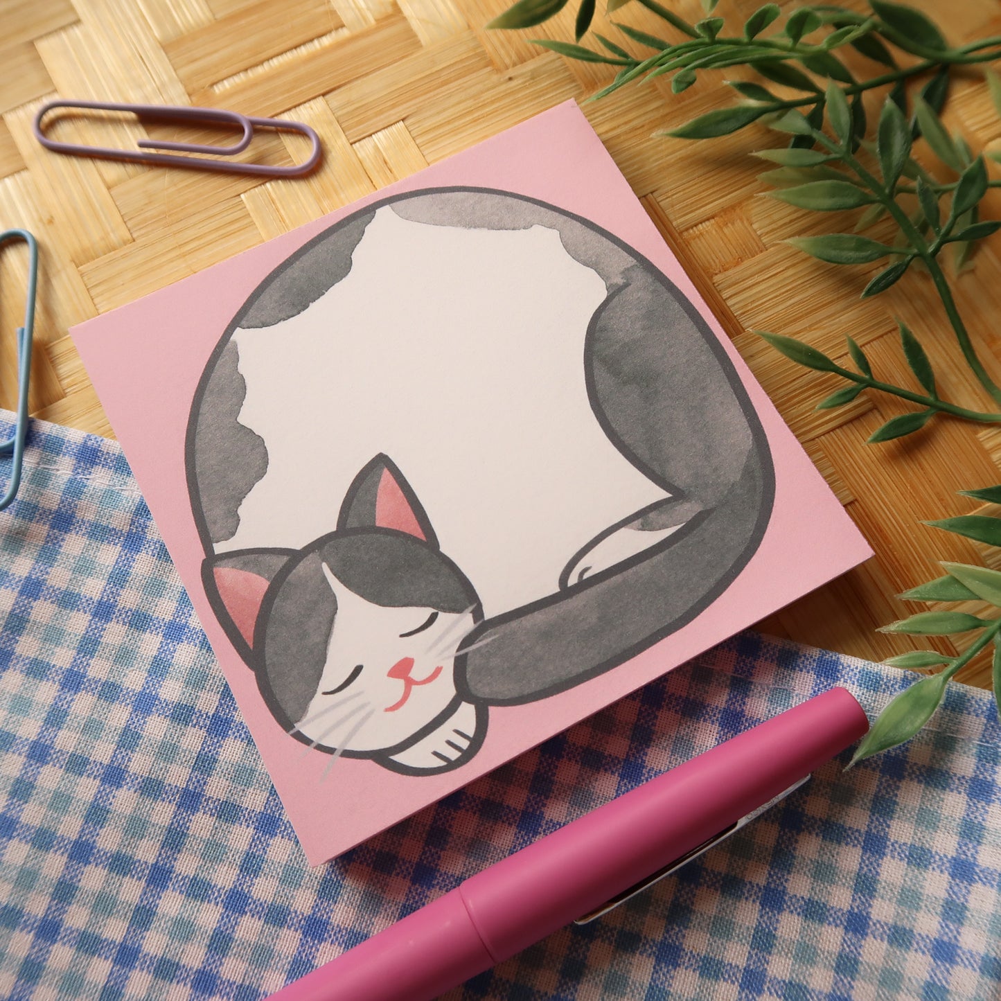 Tuxedo Cat Loaf Notes - Stationery