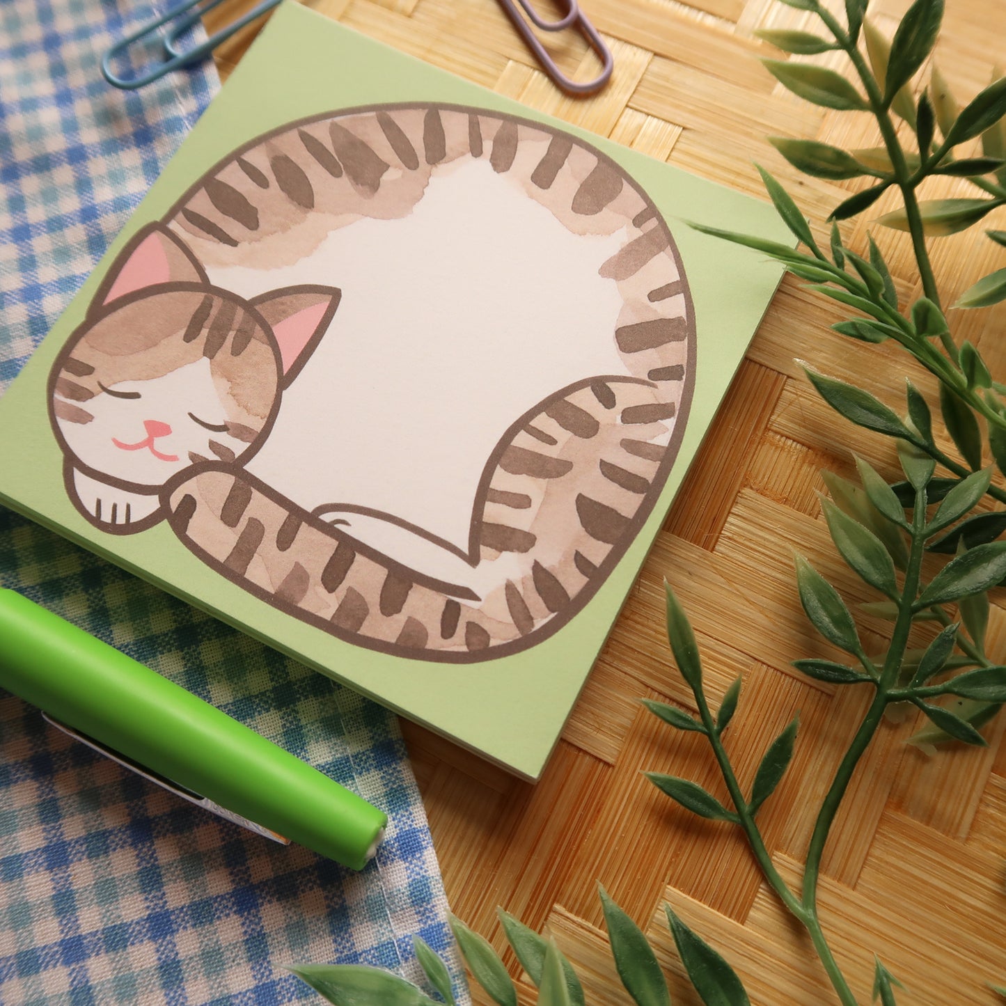 White and Brown Tabby Loaf Notes - Stationery