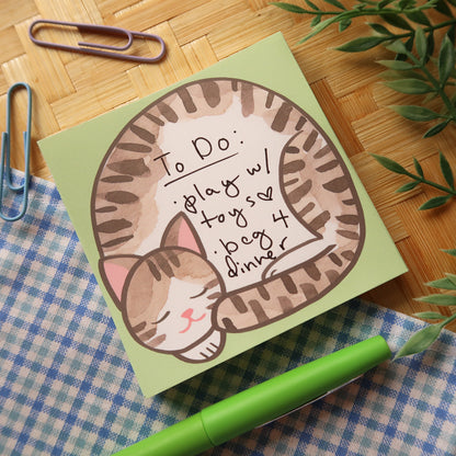 White and Brown Tabby Loaf Notes - Stationery