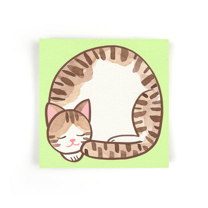 White and Brown Tabby Loaf Notes - Stationery